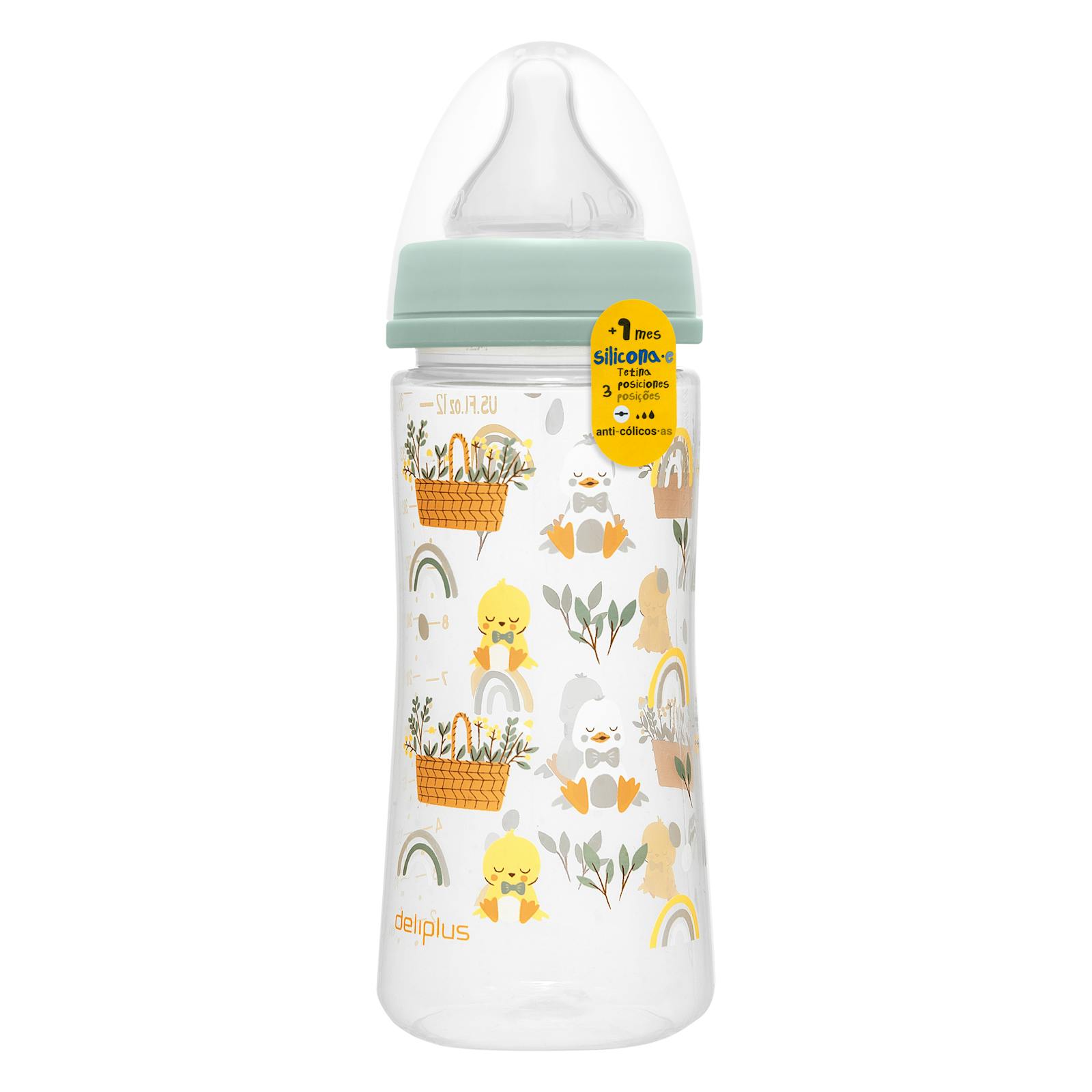 Biberon tétine silicone Deliplus 360 ml avec trois positions +1 mois