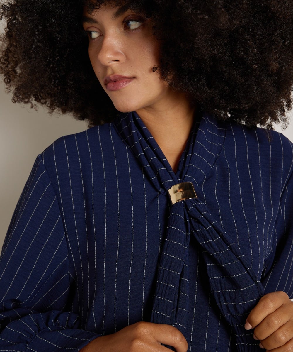 gestreepte blouse met kraag
