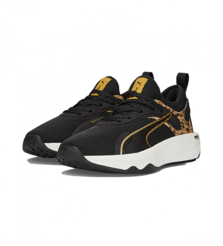 Tênis Puma PWR XX Nitro Safari Glam preto com estampa animal