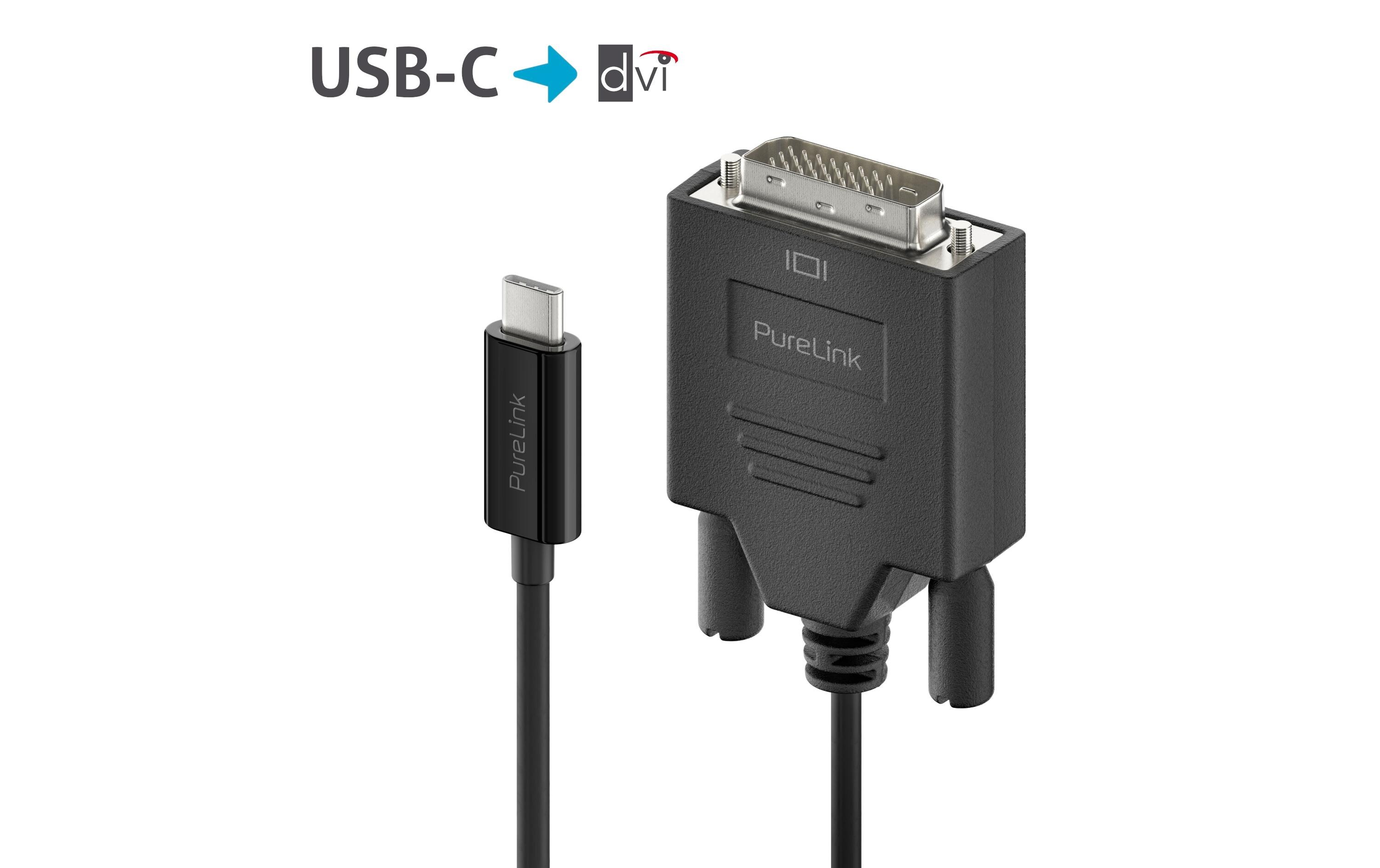 Kabel IS2211-010 USB Type-C - DVI-D, 1 m, SchwarzPremium Aktives 2K USB-C / DVI Kabel – 1.00m, schwarz