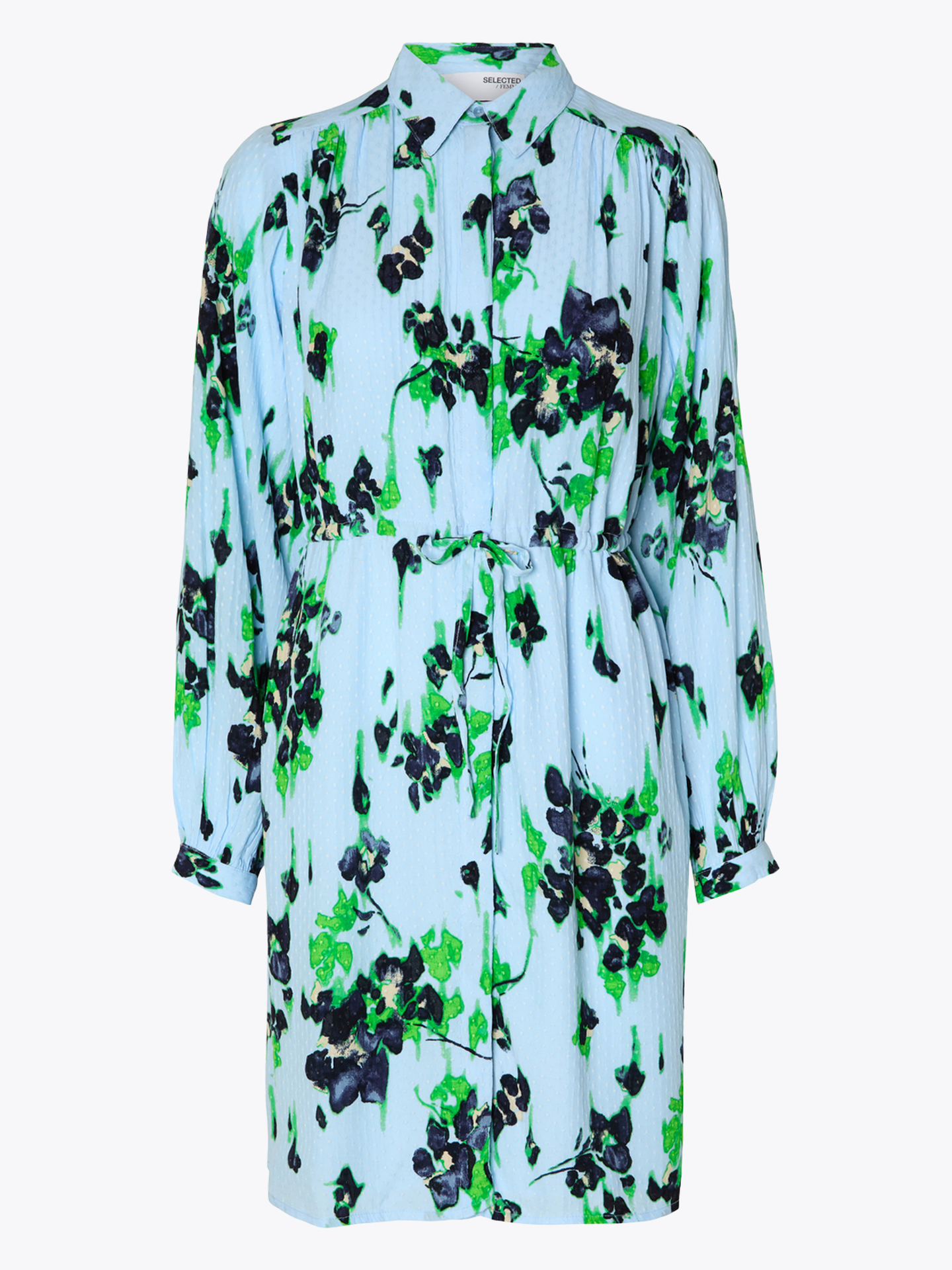 Irene Long Sleeve All Over Print Short Dress