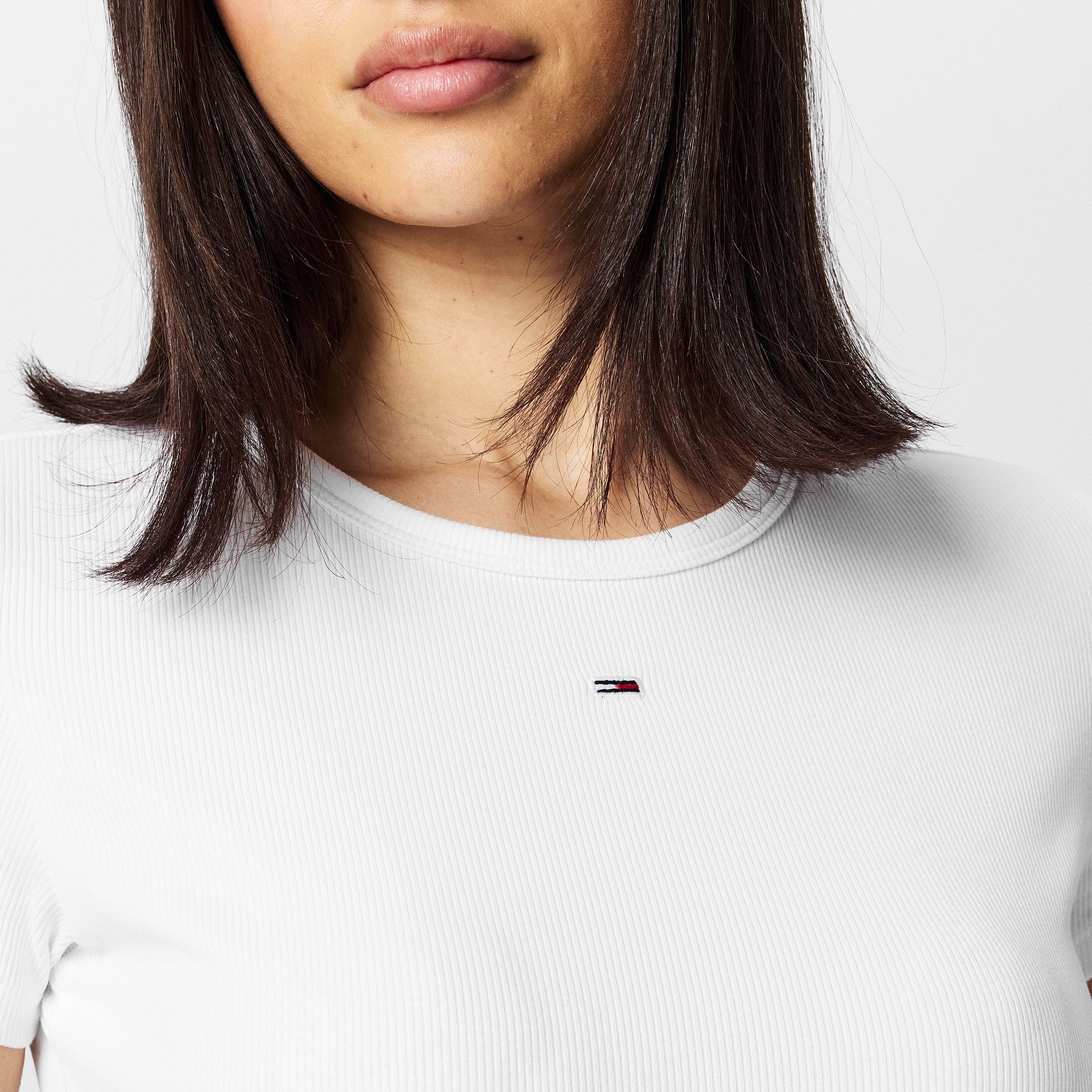 Tommy Jeans Short Sleeve Logo Ribbed T Shirt