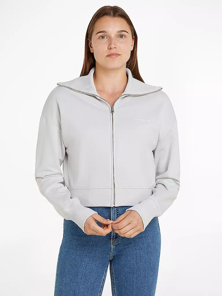 CALVIN KLEIN JEANS Sweatjacke  hellgrau