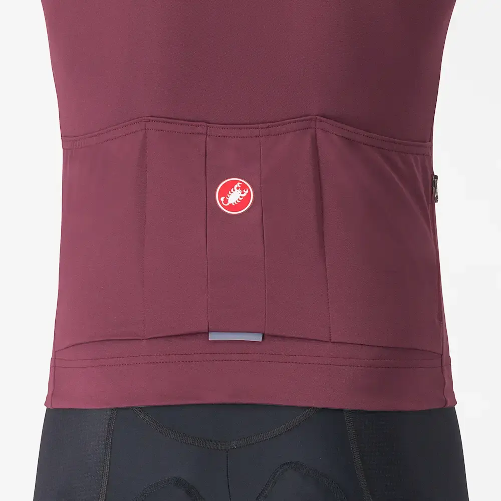 Castelli Prologo Lite Fietsshirt Korte Mouwen Donkerrood/Zilvergrijs Heren