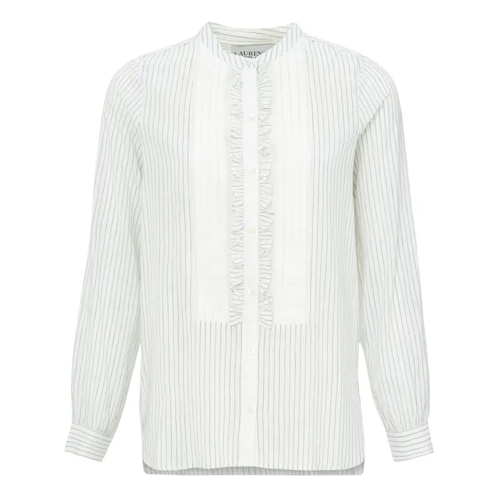Laurence Bras Chemise Monocycle Rayures Coton Khadi | Blanc