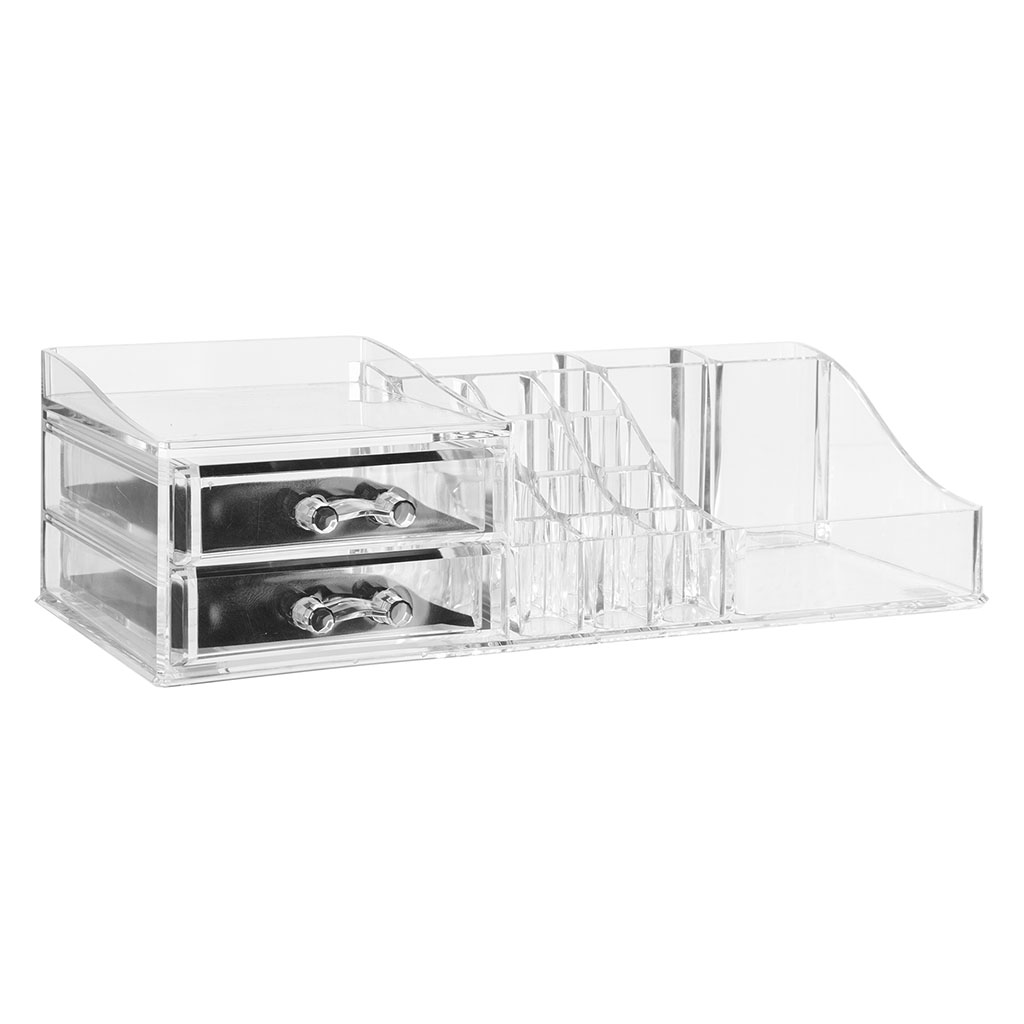 Rangement organisateur de maquillage 2 tiroirs et rangements