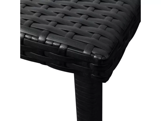 Chaises longues lot de 2 avec table résine tressée noir