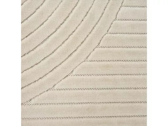 Grand tapis intérieur extérieur 240x340 en relief ARC6EL Beige ton sur ton