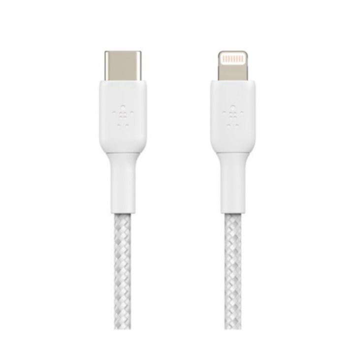 (2m) Boost Charge USB C auf Lightning Ladekabel Nylon Datenkabel (CAA004BT2MWH) - Weiss