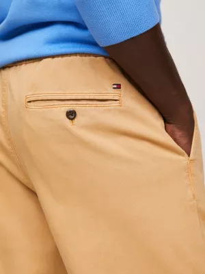 Calças chino Harlem com cordão e tingimento em peça.
