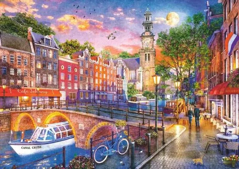 Ravensburger - Sunset over Amsterdam - Puzzel - 1000 Stukjes - Voor Volwassenen en Kinderen vanaf 14 Jaar