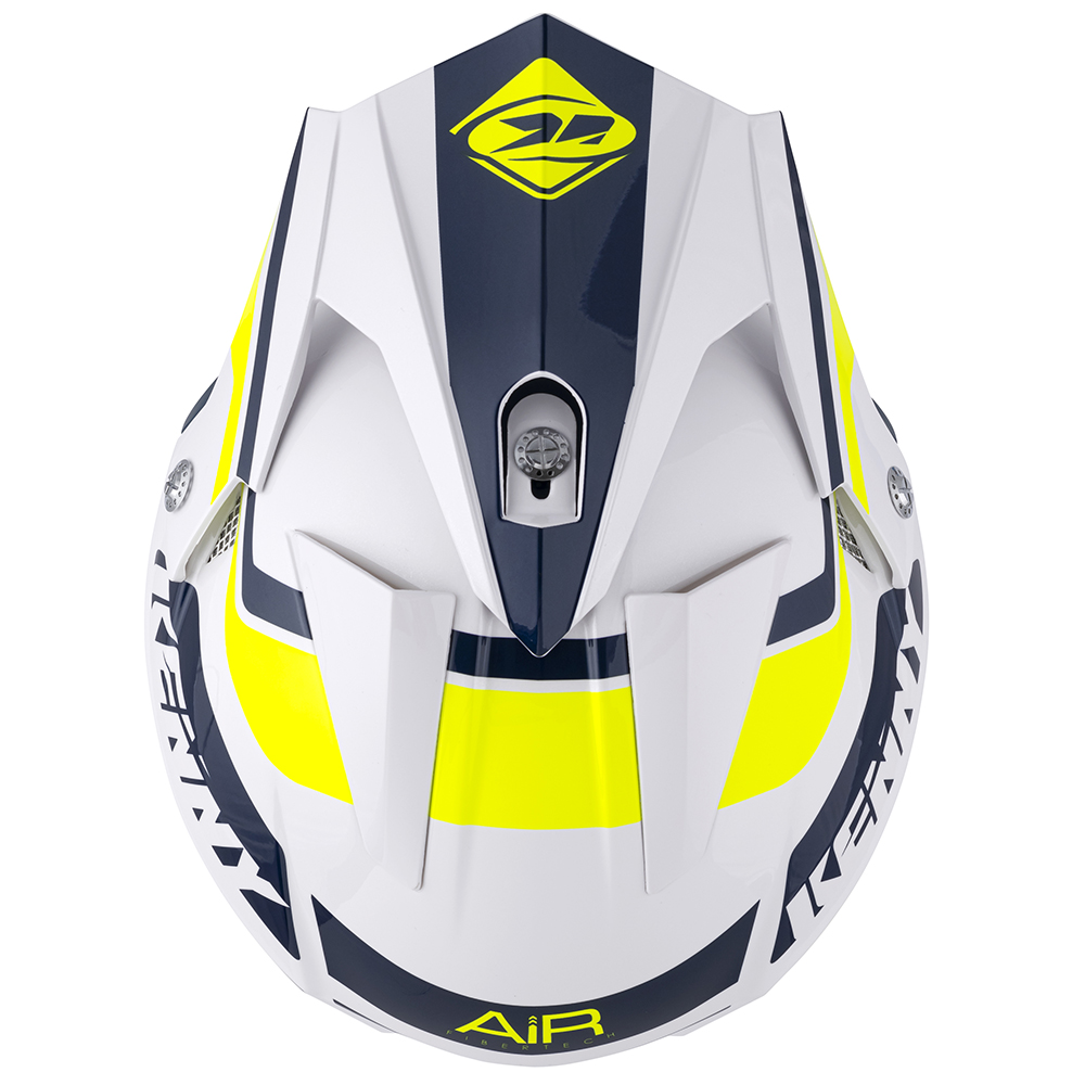Kenny - Casque Trial Air Graphic Blanc / Navy / Jaune fluo