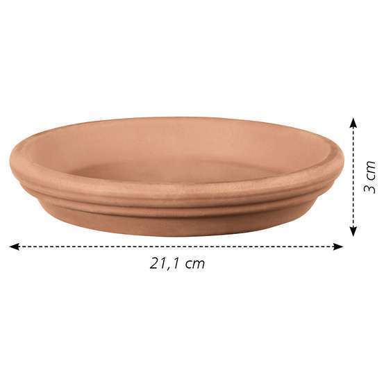 Soucoupe imperméable Antica en terre cuite Ø 21,1 x H. 2,9cm