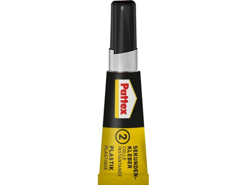 Pattex Sekundenkleber PSA1C Plastix 2 g, Transparent Flüssiger Plastikkleber mit Aktivator