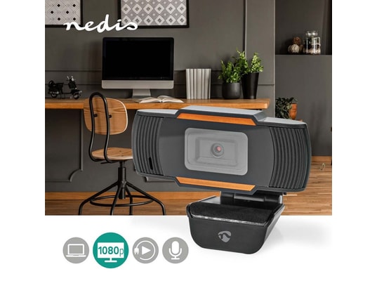 NEDIS - Webcam full hd mise au point fixe microphone intégré