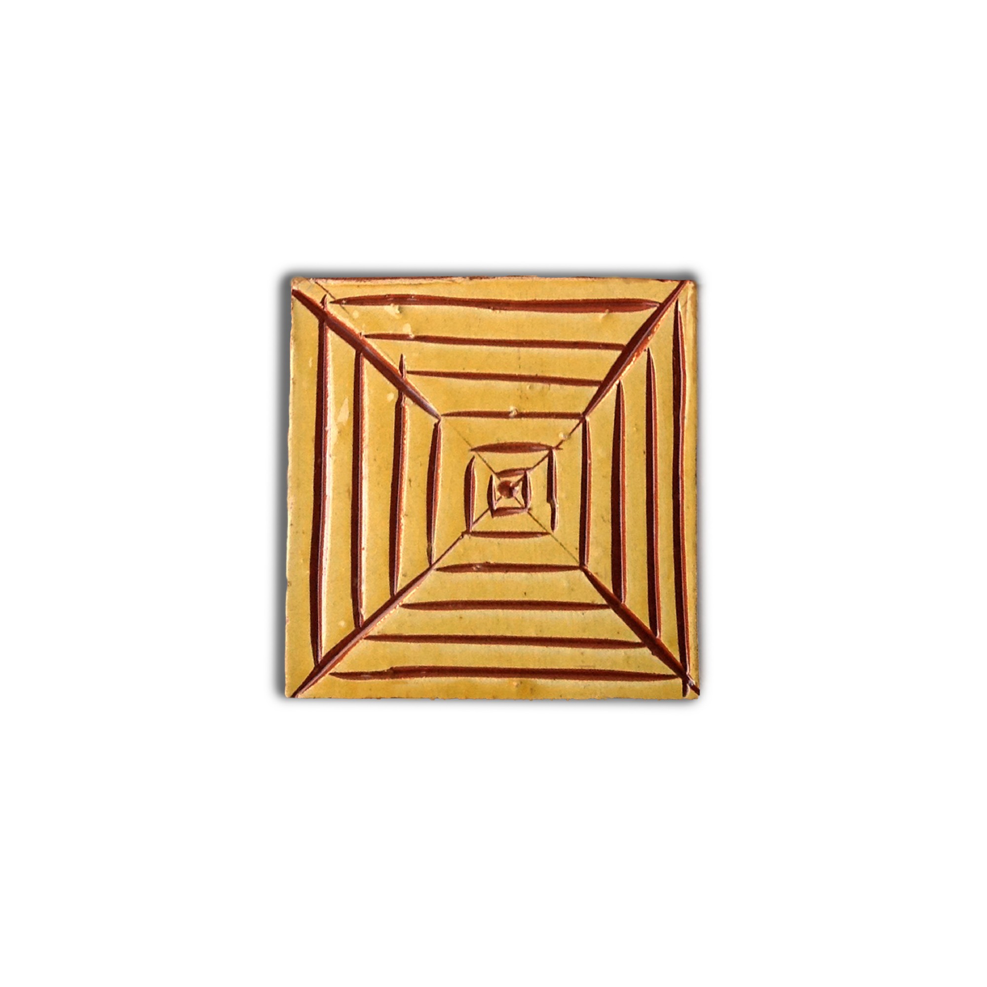 Kachel jeu de moulin jaune, T 10 cm, B 10 cm, H 1 cm von fischer's lagerhaus