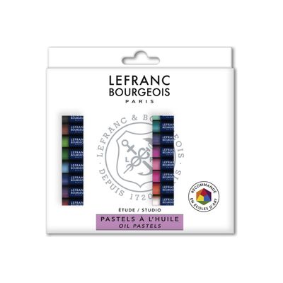 Lefranc Bourgeois Louvre - Boîte de 24 pastels à l'huile - couleurs assorties