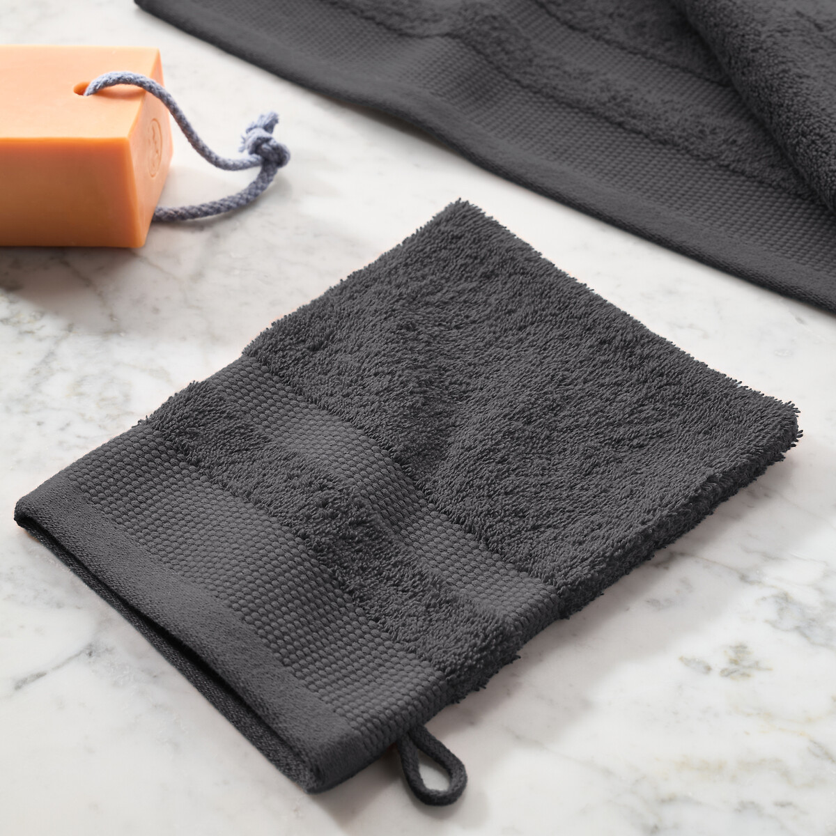 LA REDOUTE INTERIEURS<br>Conjunto de 4 panos de rosto em algodão penteado 600g/m2, Kheops