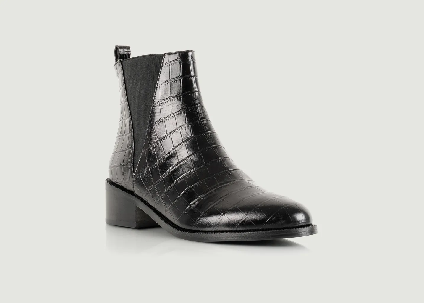 Bottines en cuir effet croco Camden Bobbies Paris
