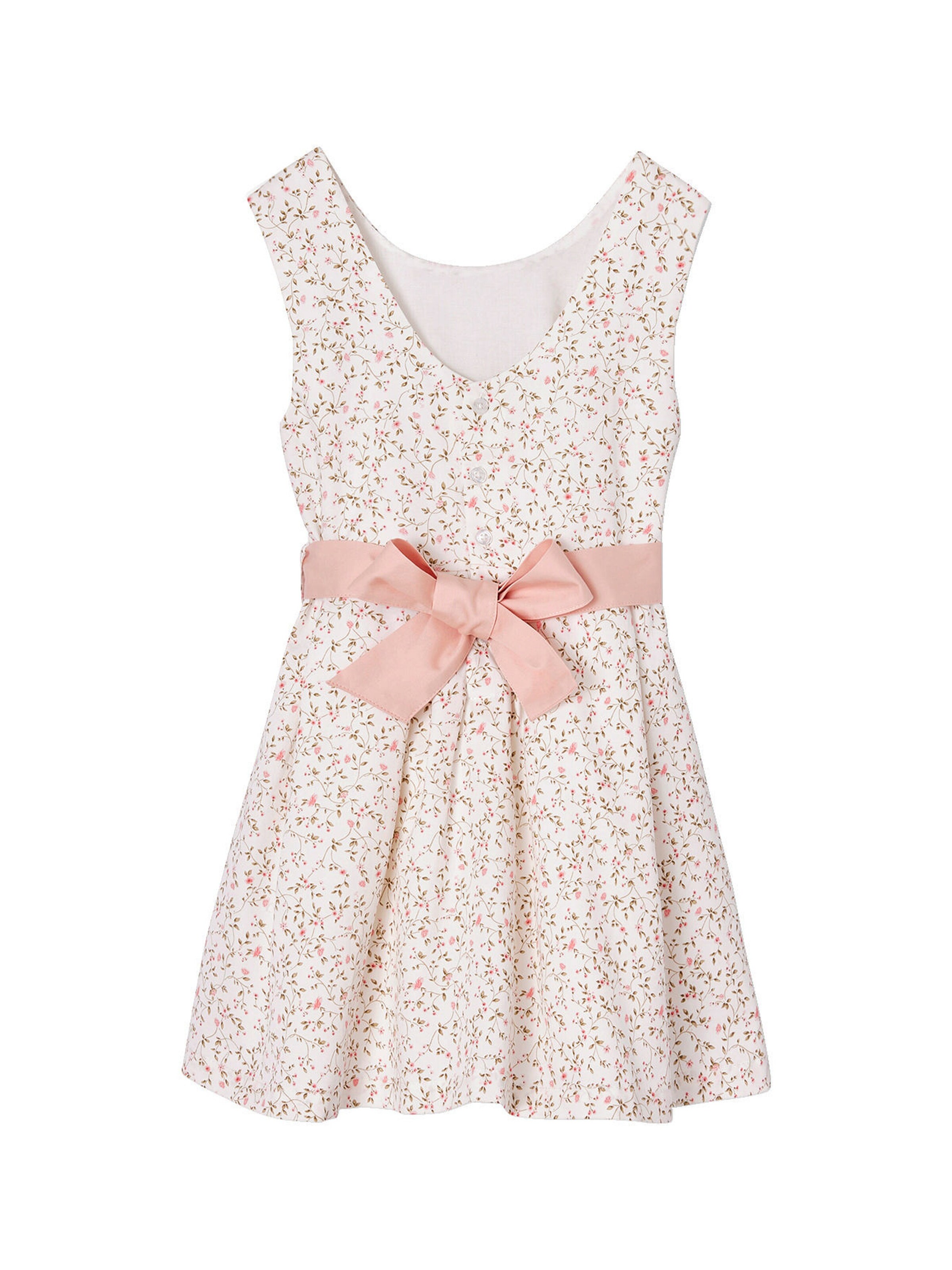 Vertbaudet Mädchen Festkleid weiß bedruckt