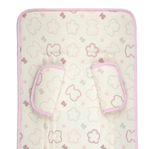 Capa para carrinho de bebê Seat Bears and Flowers, rosa
