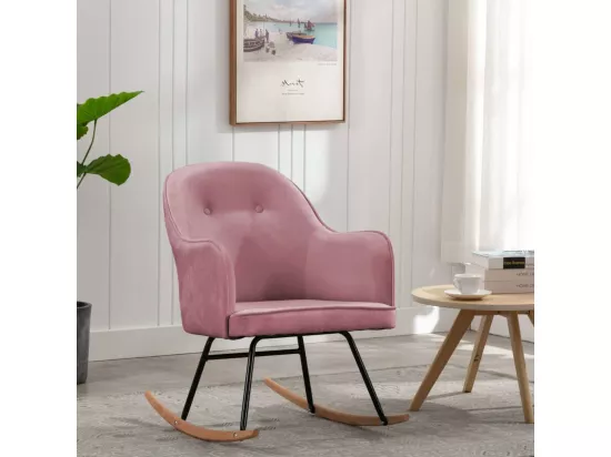 Chaise à bascule Rose Velours