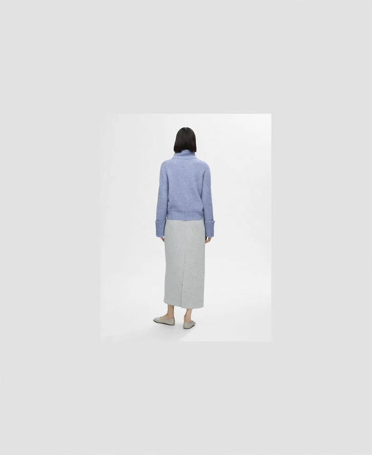 Selected Femme SLFSIA RAS LS ALPACA BLEND KNIT HIGH NECK Endless sky/melange