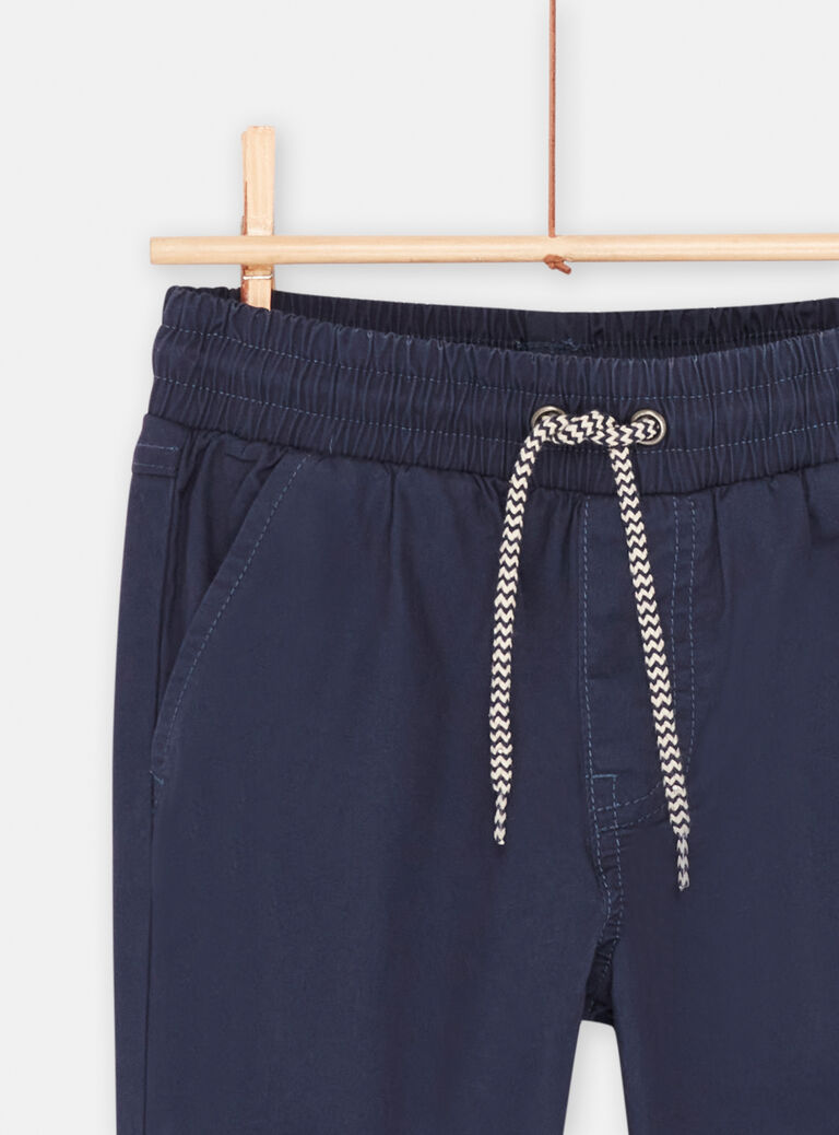 Pantalon bleu marine à taille élastiquée garçon
