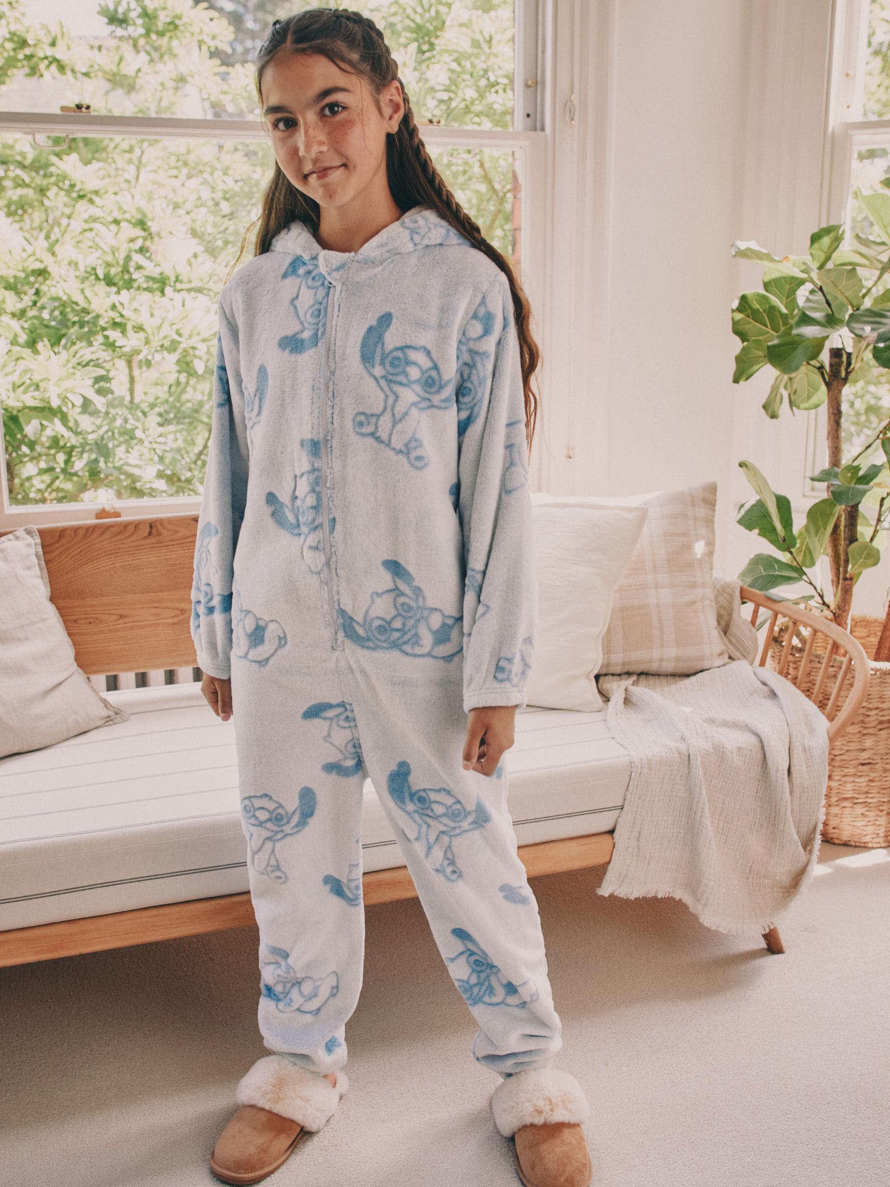 Blauw - Lilo & Stitch fleece All-in-one (3-16jaar)