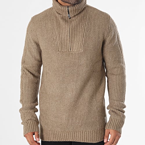 Pull Col Zippé Carmino 11516670D Beige