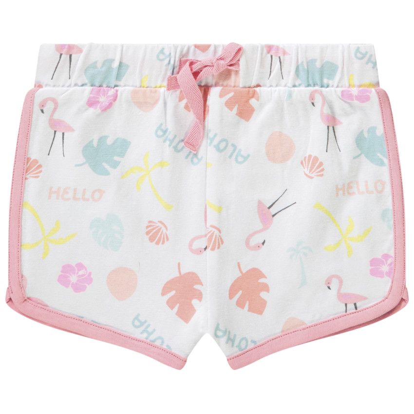 Short de sport imprimé fantaisie pour bébé fille - Blanc