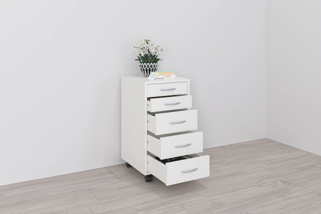 FMD Rollcontainer »Freddy« Büroaufbwahrung mit 5 Schubkästen auf Rollen, 63 cm hoch