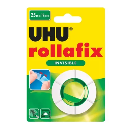 UHU Klebefilm rollafix invisible, 19 mm x 25 m