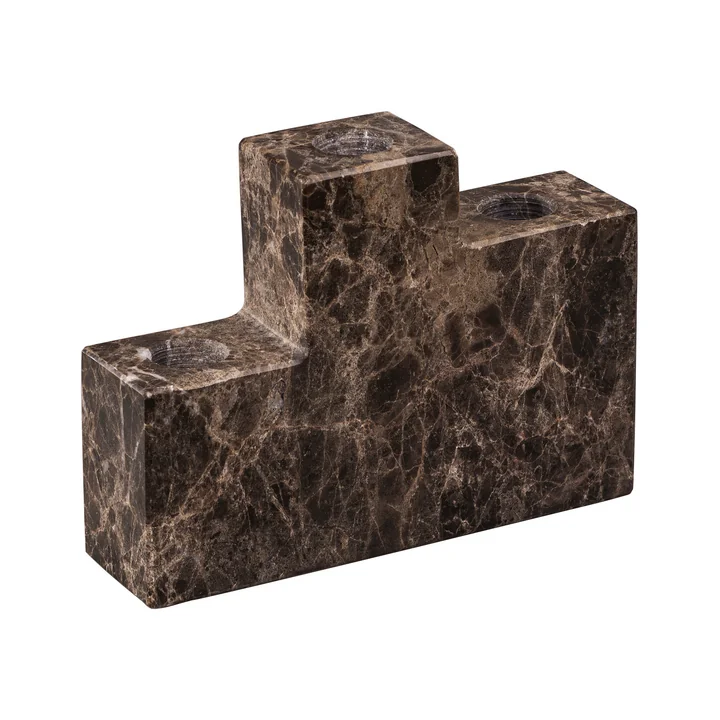 Mette Ditmer - Step Kerzenhalter, trio Marmor braun