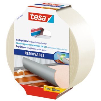 Tesa tapijttape verwijderbaar wit 25 m x 50 mm