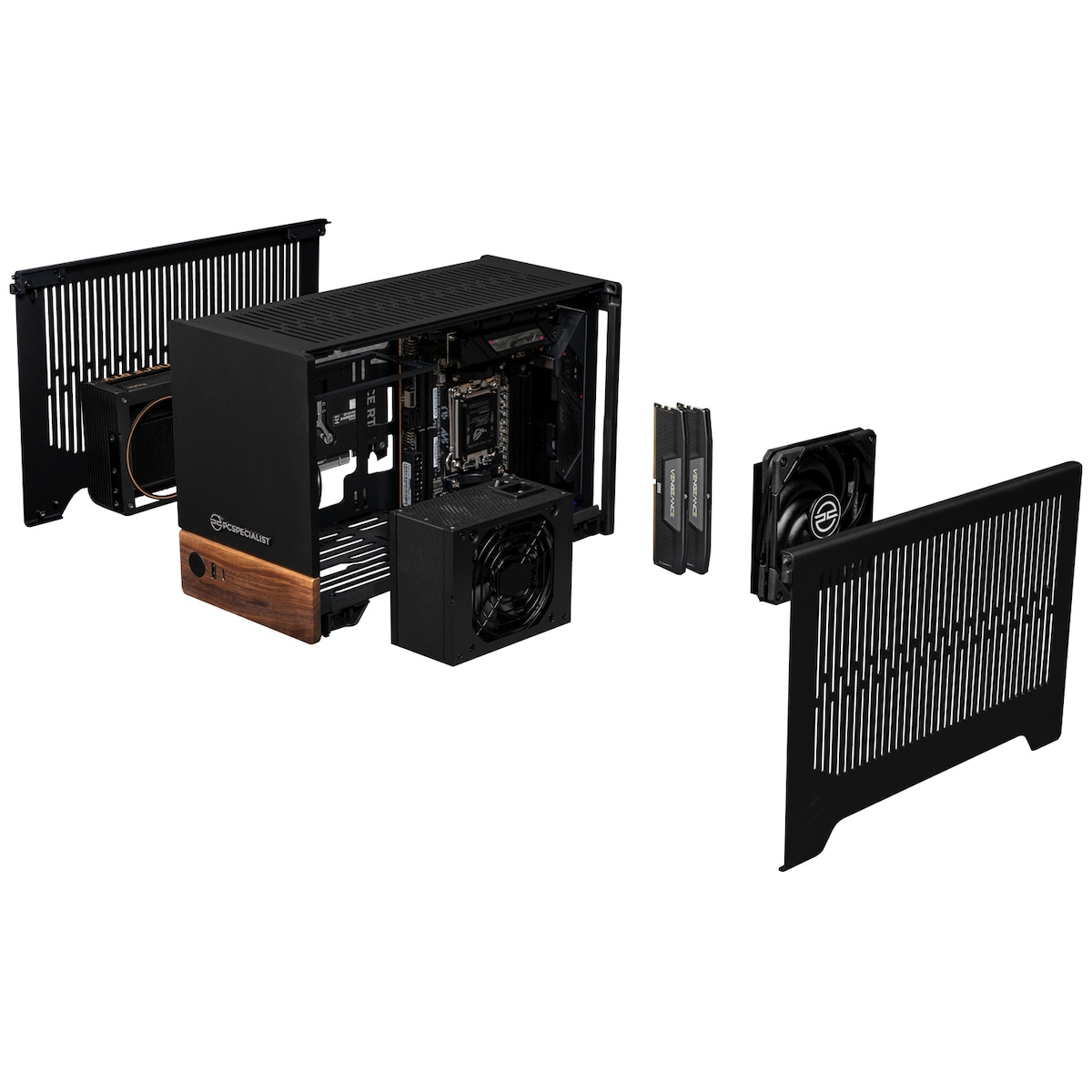 PCSpecialist Terra 100 R7-7X3D/16/1TB/4070S stasjonær gaming-PC (sort)