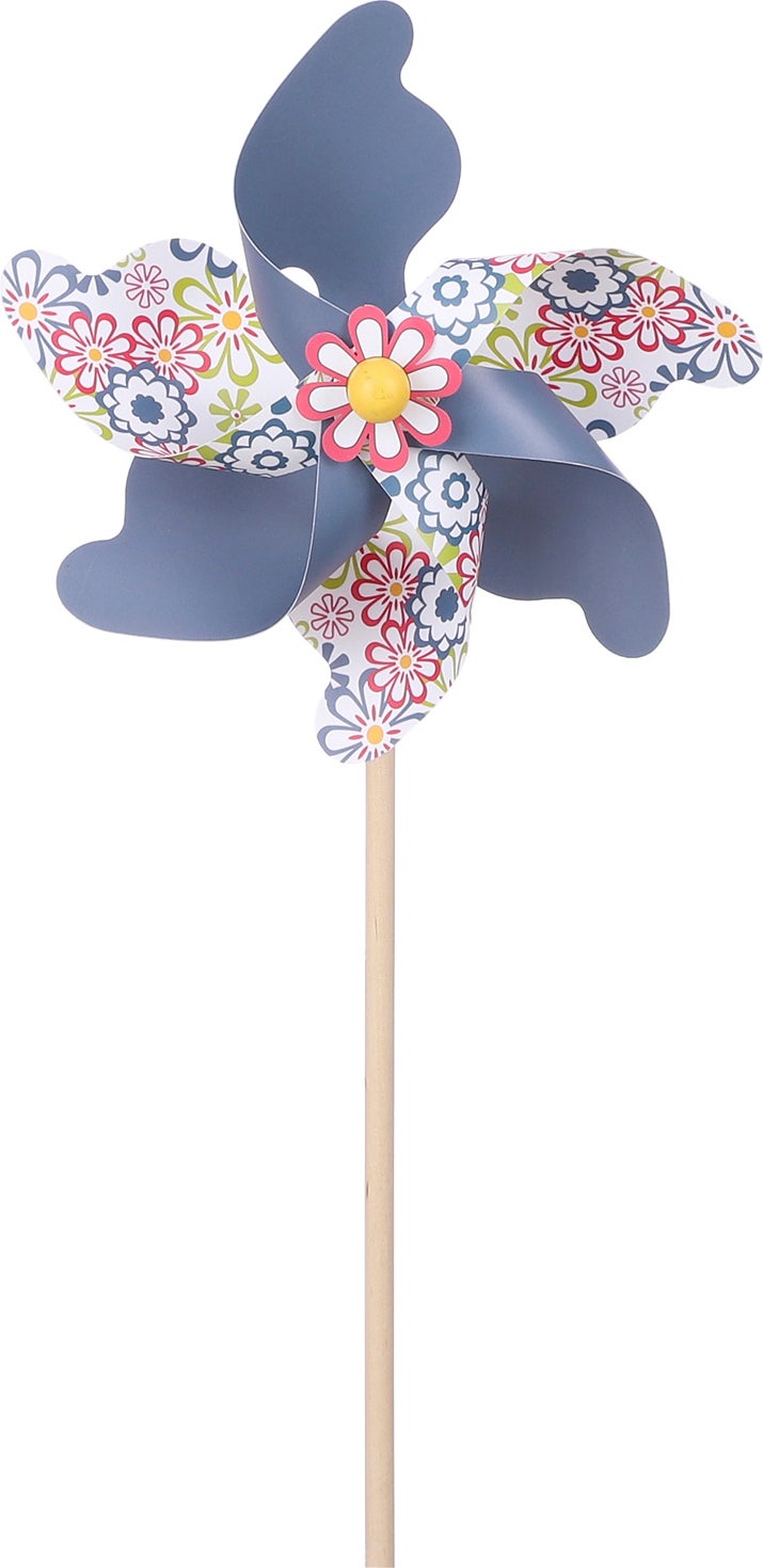 Mica Decorations tuinsteker windmolen blauw 24 x 11 x 61 cm