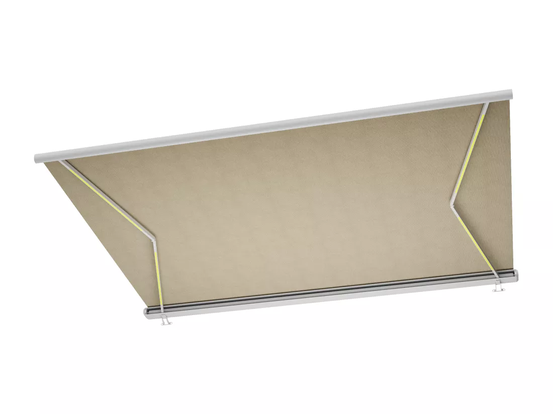 Store banne motorisé à leds avec coffre intégral 5 x 3,5 m - toile acrylique beige - GALAXA