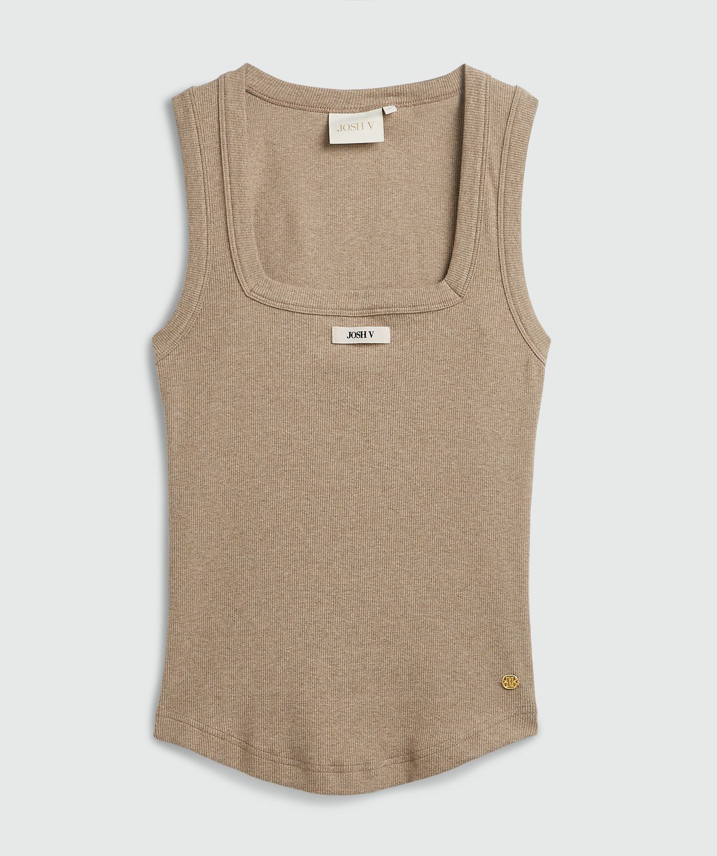 JV-DIEDA slim fitted top met logo - khaki melange