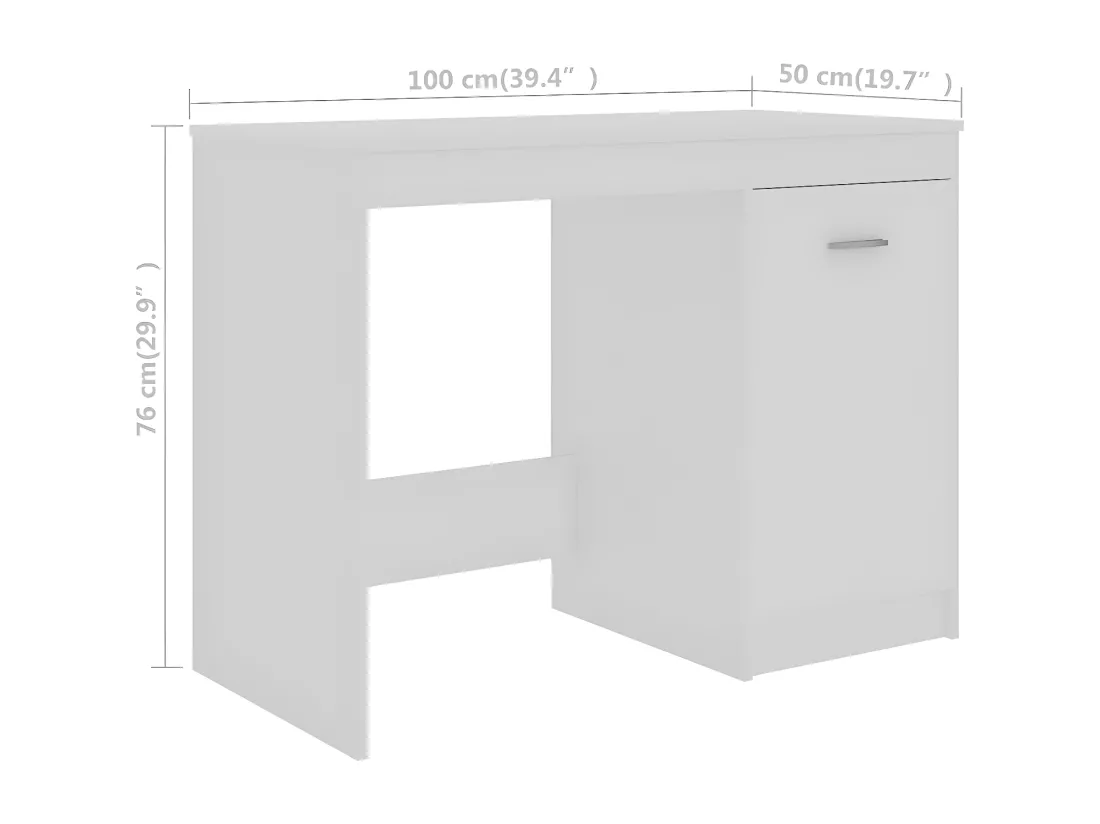 Bureau Blanc 140x50x76 cm Aggloméré