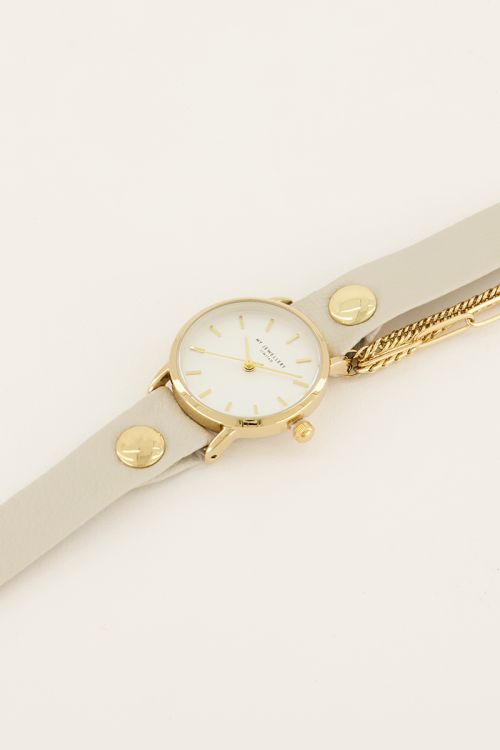 Wit horloge met dubbele band