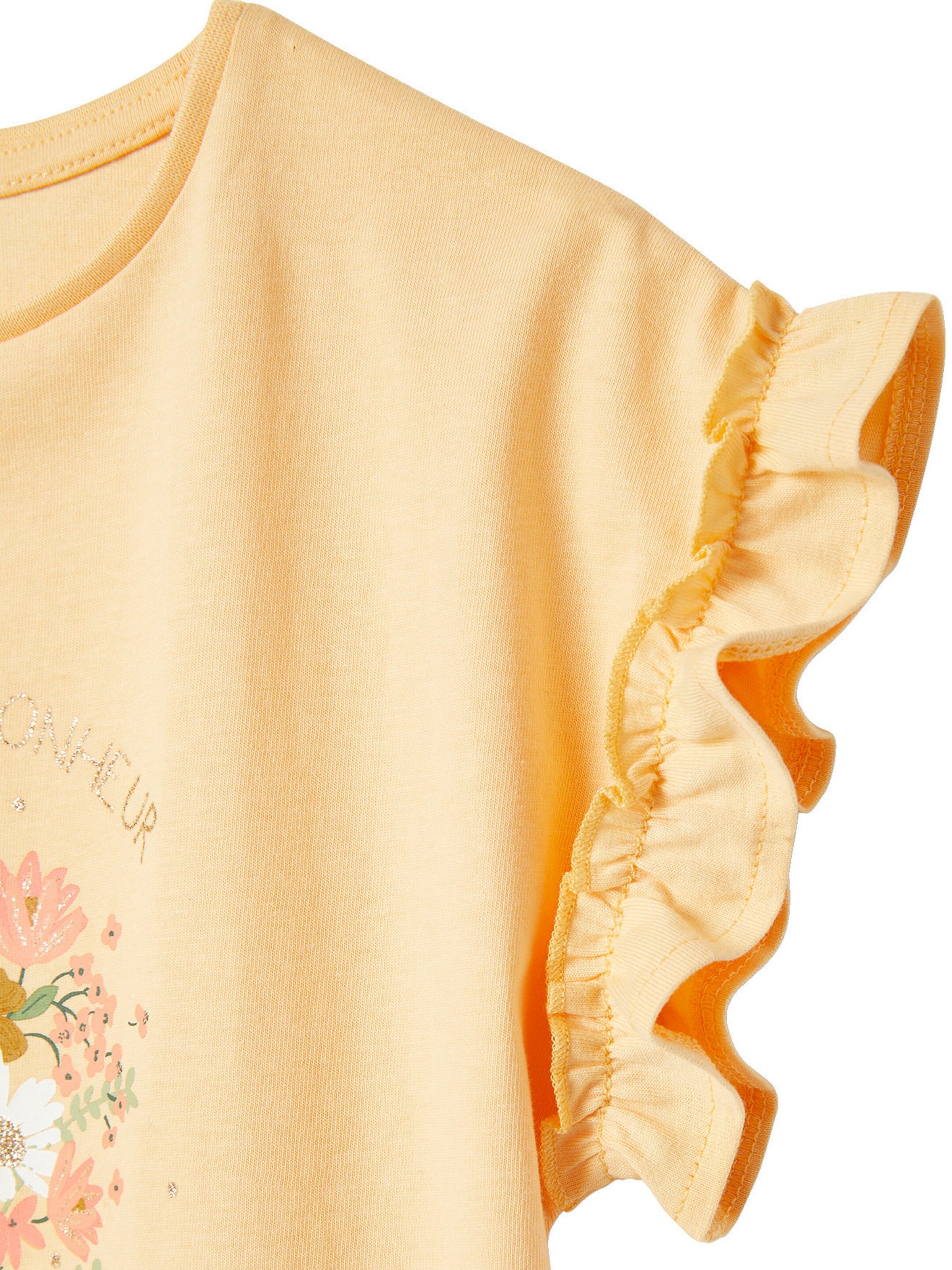 Vertbaudet Mädchen T-Shirt mit Volantärmeln hellgelb