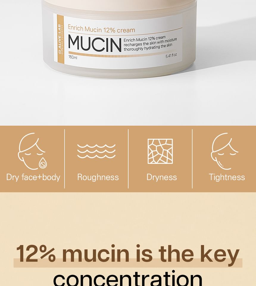 ALIVE:LAB - Enrich Mucin 12% Crème