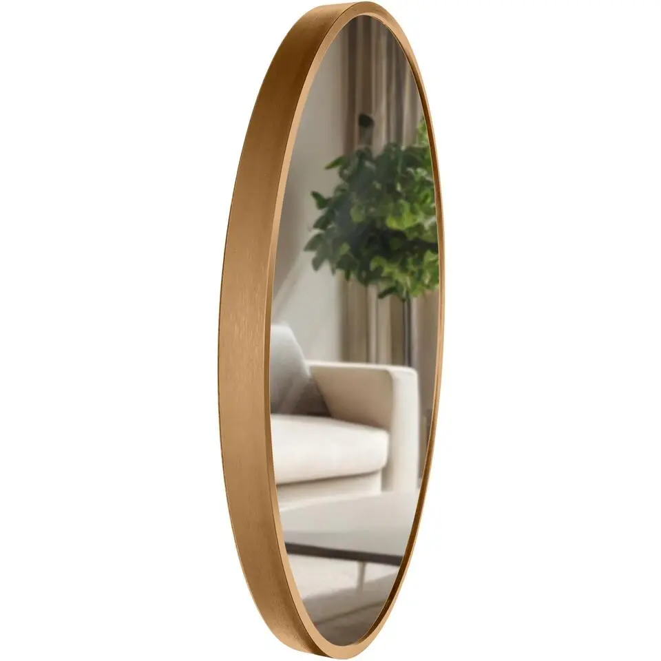 CLP Wandspiegel Elsie rond - Metaal - mat goud - 45cm