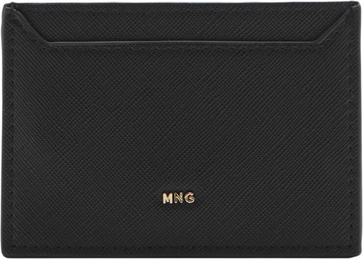 MANGO Saffiano-effect cardholder Black