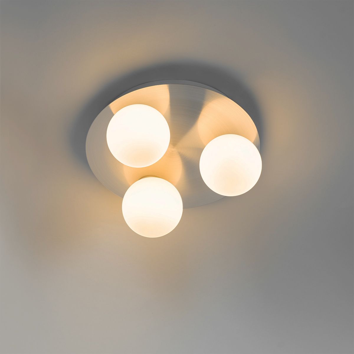 Moderne badkamer plafondlamp staal 3-lichts - Cederic