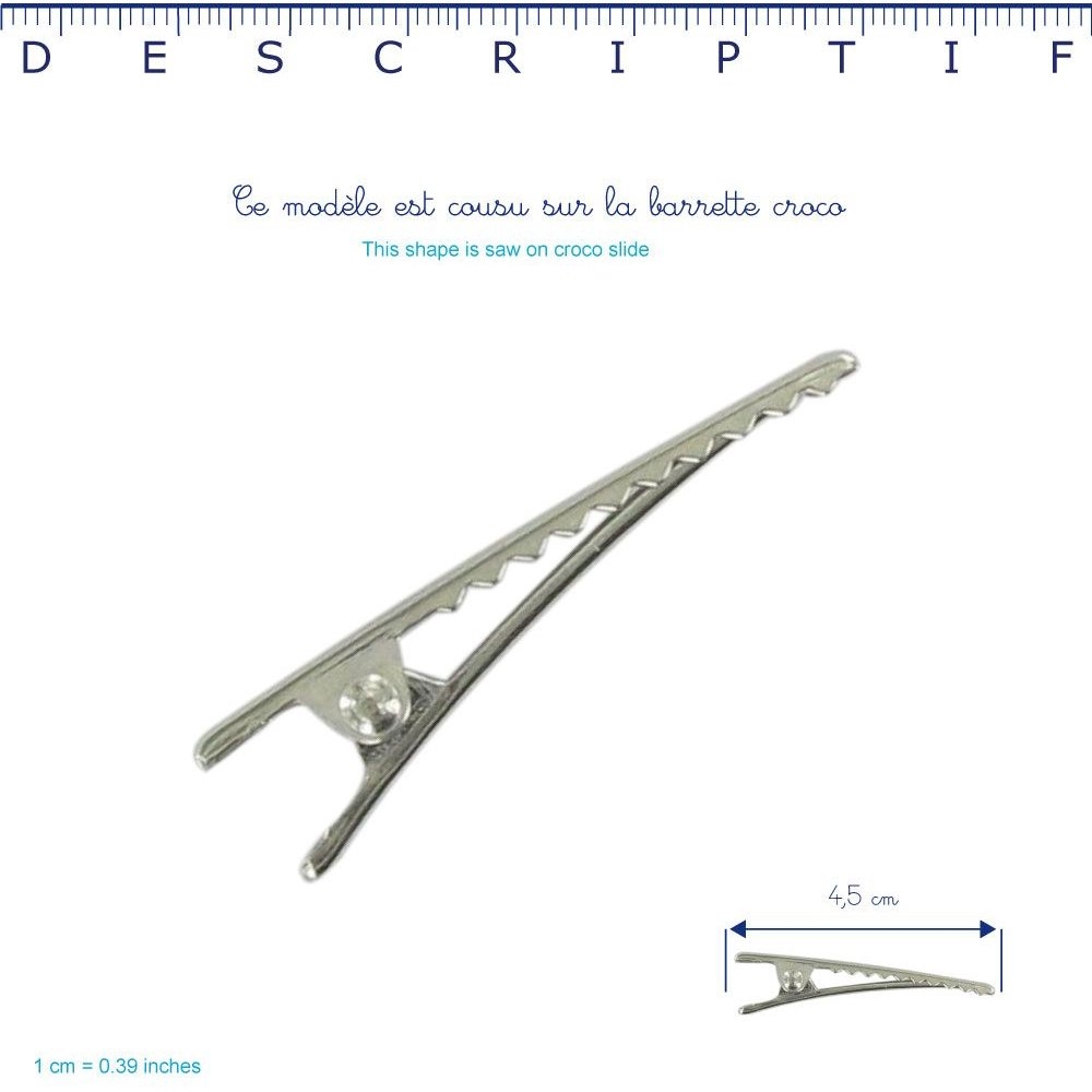 Barrette Noeud Ruban Camelias Rubis