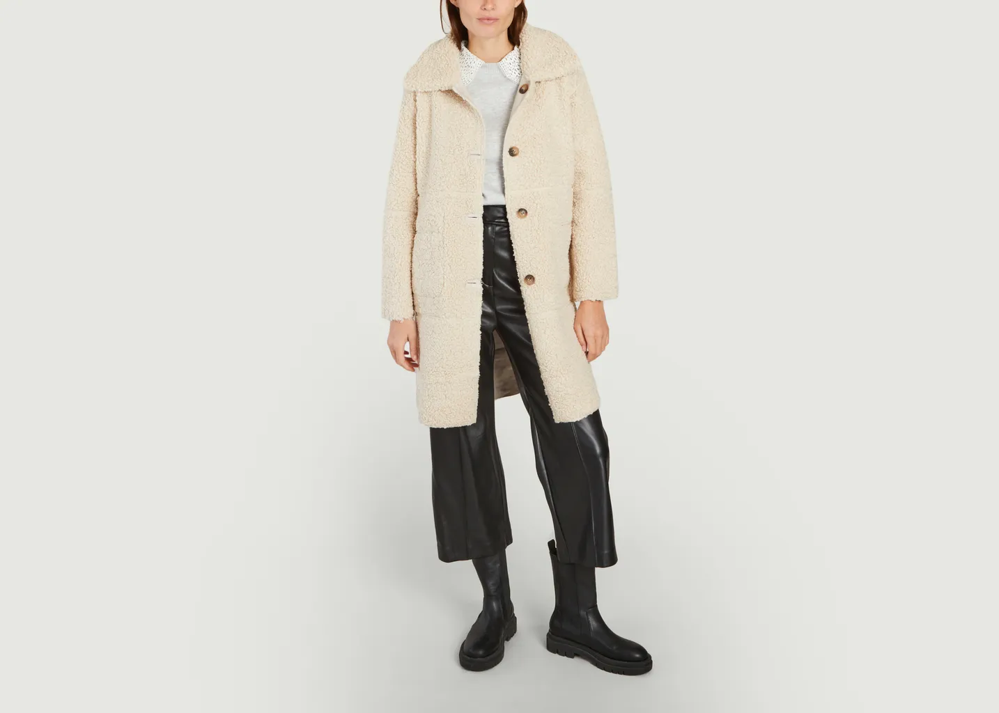 Manteau long réversible effet fourrure Elho Suncoo