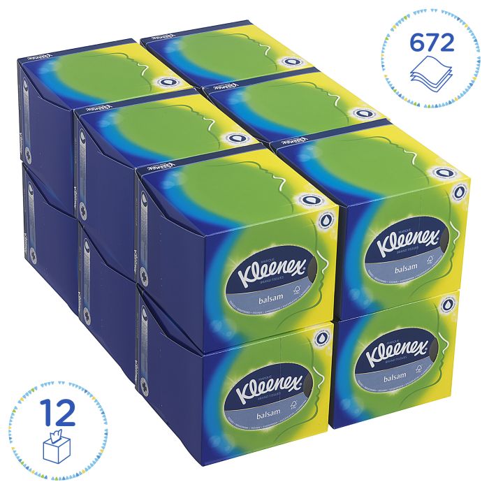 Kleenex 8825 12x56st Facial Tissue 3-laags kubus wit Zakdoekjes in rechtopstaande doos (8825)