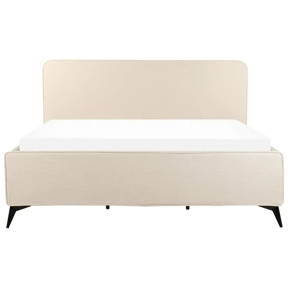 VALOGNES - Tweepersoonsbed - Beige - 180 x 200 cm - Corduroy
